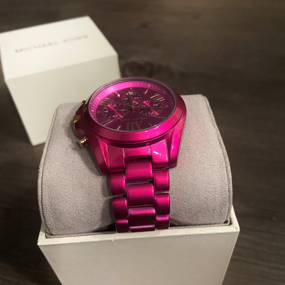Michael Kors Ladies Ritz Pink Chronograph Watch - Picture 5 of 7